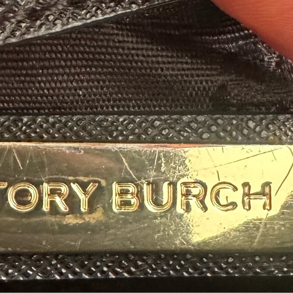 Tory Burch Black Leather Chain Shoulder Bag Saffiano Leather - Picture 8 of 8